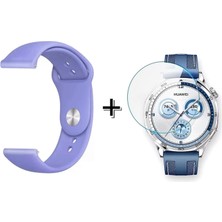 Forzacase  Huawei Watch Gt 5 Pro 46MM ile Uyumlu Silikon Kordon Kayış + Kırılmaz Cam Koruma - FC875