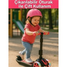 Cool Wheels Oturaklı LED Işıklı Scooter | 3 Tekerlekli Combo Scooter 3-7 Yaş