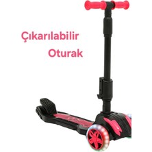 Cool Wheels Oturaklı LED Işıklı Scooter | 3 Tekerlekli Combo Scooter 3-7 Yaş