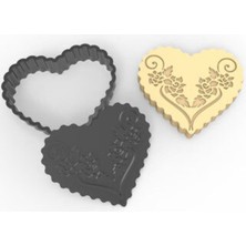 Teknotrust Kalp Motifli Kurabiye Damga & Set - Kurabiye Kalıbı