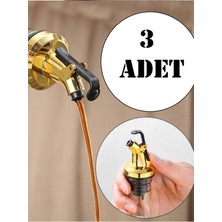 Mediterian Kapaklı Yağlık Seti, 3'lü, Damlatmaz, Şık ve Pratik, Altın, 3 L