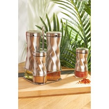 Mediterian Cam ve inox malzemeli şık salata seti, sağlıklı ve pratik kullanım, renk: gümüş, hacim: 260 ml