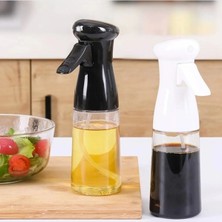 Mediterian 2 Adet Siyah-Beyaz Sprey Cam Yağdanlık Airfryer Fritöz Sirke Zeytinyağ Püskürtücü Fısfıs 250 ml