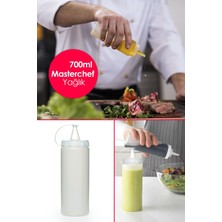 Mediterian Turuncu 700ml şeffaf yağ ve sos şişesi, sızdırmaz ve pratik tasarım