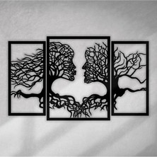 Siyah Ahşap Ağaç Temalı Duvar Dekoru - Salon Oturma Yatak Odası Için Lazer Kesim Dekoratif Tablo
