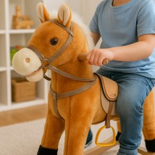 Unicorn Sallanan At | Ahşap Ayaklı Müzikli 65 cm | Çocuklar Için Yumuşak ve Güvenli Eğlence