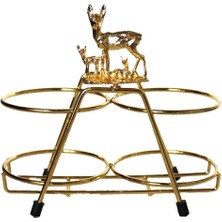 Mediterian Altın Renk Metal Geyik Ailesi Sabun ve Yağlık Standı, 750 ml, şık tasarım