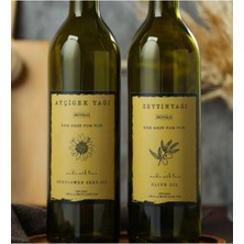 Mediterian Altın renkli yağ etiketi, şık şişe ve etiketleri, lacivert, 2 adet, kullanışlı tasarım