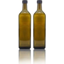 Mediterian 500 ml yeşil şişe yağ ve sirkelik seti, şık ve kullanışlı tasarım, 2 parça