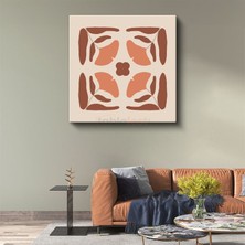 Simetrik Denge - Toprak Tonlarında Minimal Tasarım Kanvas Tablo