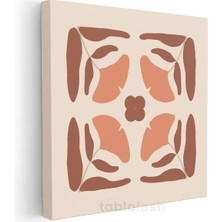Simetrik Denge - Toprak Tonlarında Minimal Tasarım Kanvas Tablo