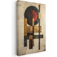 Bauhaus Etkisi - Geometrik Formlar ve Kırmızı Daire Kanvas Tablo