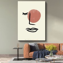 Soyut Portre - Minimalist Çizgisel Yüz Ifadesi Kanvas Tablo