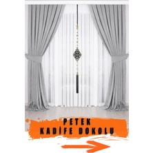 Açık Gri Kadifemsi Kumaş Pileli Fon Perde Petek Dokulu Yüksek Kalite Tek Kanat