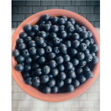 Flea Market 8mm Mat Siyah - Yuvarlak Cam Boncuk - Takı Boncuğu - 50 Adet -