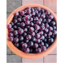 Flea Market 8mm Yuvarlak Mürdüm Cam Boncuk - Takı Boncuğu - 50 Adet -