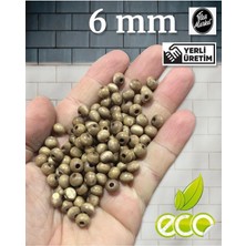 Flea Market Ekonomik Paket 500 Gram 6mm Ahşap Boncuk  - Sütlü - ( Ort - 3200-3500 Adet )
