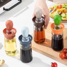 Mediterian Siyah Silikon Yağ ve Sos Fırçası, 300 ml, 2'li set, cam hazneli