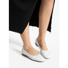 Talia Kadın  Deri Beyaz Babet Ayakkabı