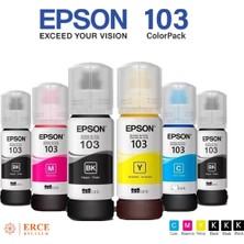 Epson 103 Ecotank L3156 Uyumlu Dört Renk +2 Siyah Mürekkep Takımı