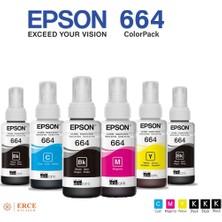 Epson 664 Ecotank L100 Uyumlu 4 Renk +2 Siyah Mürekkep Takımı