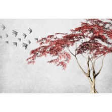 Kırmızı Yapraklı Ağaç Duvar Kağıdı