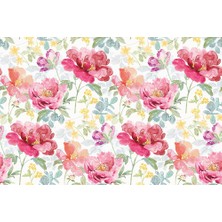 Renkli Sulu Boya Tarz Çiçekler Duvar Kağıdı