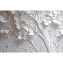 3 Boyutlu Duvar Kağıdı , Kabartmalı Yapraklar Duvar Kağıdı
