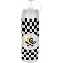 Mediterian Desenli 400 ml Sos Şişesi, Pratik ve Şık Kullanım, Beyaz Renk, Tek Parça, Barbekü İçin