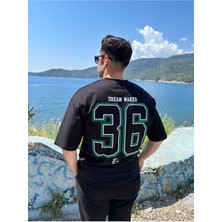 Erkek Bisiklet Yaka Oversize Baskılı T-Shirt