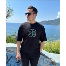 Erkek Bisiklet Yaka Oversize Baskılı T-Shirt