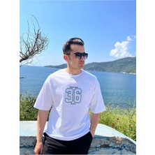 Erkek Bisiklet Yaka Oversize Baskılı T-Shirt