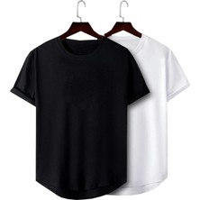 2'li Erkek Oval Kesim Basic Fit Pis Yaka Salaş T-Shirt