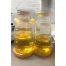 Mediterian Renkli doğal kayın ahşap yağ şişesi altlığı, çok amaçlı kullanım, TR üretimi