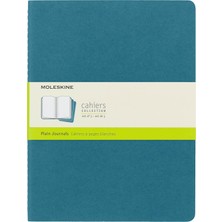 Mcreative Cahier Journal (3'lü Set Not Defteri, Boş Sayfalar, Karton Kapak ve Pamuk Nakış, Ekstra Büyük 19 x 25 Cm, 120 Sayfa), Canlı Mavi