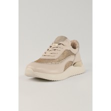 Eleonora Bej Yaldız Fileli Deri Kadın Sneakers,  Deri, Günlük Ayakkabı, Spor Ayakkabı 25079