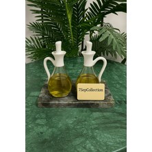Mediterian Renkli Dikdörtgen Mermer Yağdanlık, Zarif Tasarım, 500-749 ml, Beyaz, 1 Parça