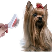 Buffer® Paslanmaz Evcil Hayvan Kedi Köpek Tüy Tarama Toplama Fırçası Kolay Temizlenir Bakım Aleti