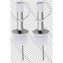 Mediterian Gri 2'li parlak metal kapaklı şişe dökücü ve akıtıcı seti, 750 ml