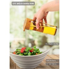 Mediterian Şık Bambu Renkli 0,45L Dokunmatik Plastik Yağ Şişesi Kahverengi