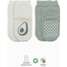 Nessiworld  Bistyle Meyve Figürlü Kaymaz Soket Çorap 2'li BS10105 Nil Ekru