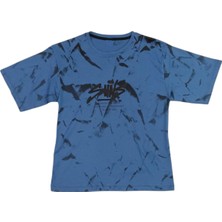 İrem Çocuk Giyim Erkek Çocuk Suits Yazı Desenli Önü Arkası Desenli Oversize Tişört