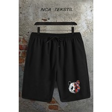 Panda Baskılı Original Ünisex Şort Yazlık Siyah