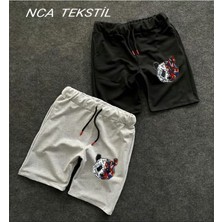 Panda Baskılı Original Ünisex Şort Yazlık 2 Li Set Takım