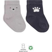 Bistyle Bear Penye Soket Çorap 2'li BS10116 Gri