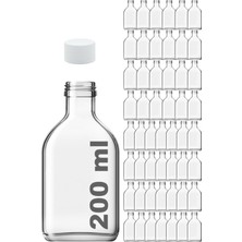 Mediterian 200 ml Şeffaf Cam Şişe Seti, Sızdırmaz Kapak, 52 Adet, Renk: Beyaz