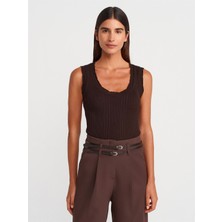 10750 Dilvin Fitilli Ince Dokulu Triko Bluz