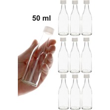 Mediterian Şeffaf 9'lu 50 ml Cam Sosluk Seti, Sızdırmaz Kapaklı, Pratik ve Renkli Kullanım