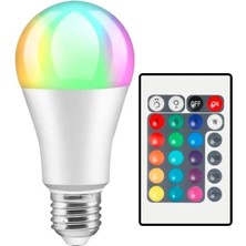 9W RGB Led Ampul 16 Renk Uzaktan Kumandalı Renk Değiştiren Dekoratif Işık
