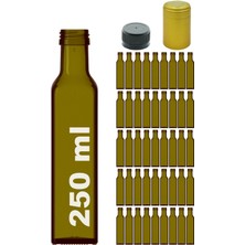 Mediterian 250 ml yeşil cam şişe, 45 adet, kilitli kapaklı, şık ve dayanıklı tasarım